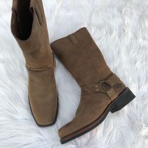 Harley Davidson Hustin Nubuck Harness Moto Boots